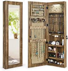 Full length wall mirror is one basic home furniture sort for by makeup personnel. Buy Sriwatana Jewelry Armoire Cabinet Solid Wood Jewelry Organizer Full Length Mirror Wall In 2020 Mirror Jewelry Storage Full Length Mirror Wall Jewelry Storage Diy