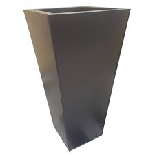Protected for indoor and outdoor. Black Zinc Flared Square Tower Planters 80cm 60cm