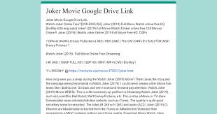Moviesfree co watch online joker: Joker Movie Google Drive Link