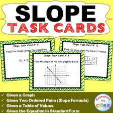 Slope Task Cards 40 Cards Task Cards Math Task Cards Solving Word Problems