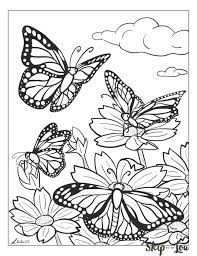 A butterfly's silhouette outlined with a flower pattern. Beautiful Butterfly Coloring Pages Skip To My Lou