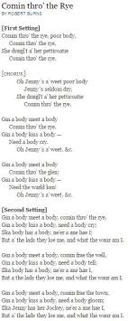 Robert Burns Comin Thro The Rye Robert Burns Famous Poems Burns