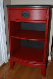 Antique Side Accent Table Painted In Annie Sloan Emperors Silk Red And Graphite On Top With Annie Sloan Painted Furniture Red Painted Furniture Red Furniture