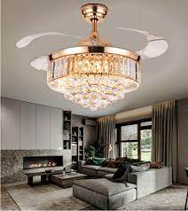 All tan and gold finish ceiling fans which include light brown, gold, golden highlights and all similar finishes which fit in this category. 42 Rose Gold Invisible Crystal Ceiling Fan Light Lamp Luxury Led Chandelier Ebay
