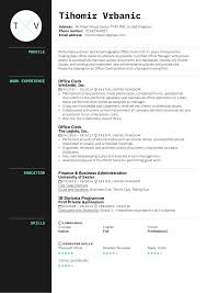 Looking for an administrative resume? Office Clerk Resume Template Kickresume