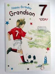 Funny Birthday Cards For 7 Year Old Boy 2 98 Gbp Grandson 7 Today 7th Boy Football Design Happy Birthday Card Lovely Verse Ebay Grandson Birthday Grandson Birthday Cards Birthday Verses For Cards