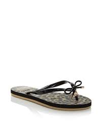 Kate Spade Nova Leopard Print Flip Flops In Leopard Black Black Lyst