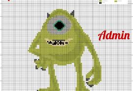 Many cross stitch blogs offer free pattern or paid patterns. Mike Monsters University Cross Stitch Pattern Free Free Cross Stitch Patterns Simple Unique Alphabets Baby