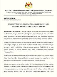 • lindungi orang awam dpd sebarang kemalangan. Jabatan Keselamatan Dan Kesihatan Pekerjaan Pulau Pinang Facebook