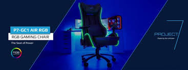 Aerocool P7 Gc1 Air Rgb Gaming Chair With Remote Control Black Blue Remote Control Pc System Remote