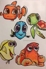 How To Draw Disney Characters Finding Nemo Cartoon 47 Ideas For 2019 Collageboard Disney Drawings Disney Character Drawings Easy Disney Drawings