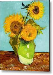Huge collection, amazing choice, 100+ million high quality, affordable rf and rm images. Three Sunflowers In A Vase Metal Print By Vincent Van Gogh