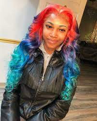Diamone On Instagram Multi Color Unit Frontal Pretty Hair Color Cute Hair Colors Multi Colored Hair