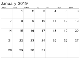 Calendar January 2019 Printable For Office October Calendar Printable Calendar Template Calendar Printables