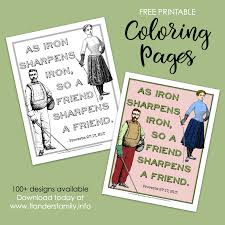 As iron sharpens iron so a friend sharpens a friend. Iron Sharpens Iron Coloring Page Flanders Family Homelife