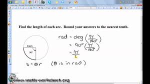 As you may remember from geometry, the area a of a circle having a radius of length r is given: Circles Arc Length And Sector Area Worksheets