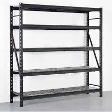 Husky Black Heavy Duty 5 Tier Industrial Welded Steel Garage Shelving Unit 90 In W X 90 In H X 24 In D Hbr902490w5 The Home Depot En 2021 Muebles
