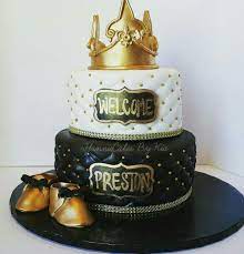 Royal Black And Gold Baby Shower Cake Yanniecakes Com Gold Baby Shower Cake Baby Shower Cakes Prince Baby Shower Theme