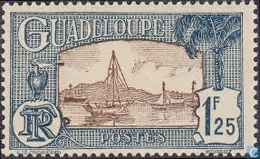1933 Port Of Pointe A Pitre 1 25 Stamp Guadeloupe Stamp Pointe A Pitre Guadeloupe