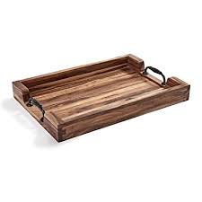 Check spelling or type a new query. Buy Wooden Serving Tray With Metal Handles For Ottoman Rustic Tray For Coffee Table Home Decor Tray For Breakfast Bar Tray For Holding Drinks 17 X11 75 X2 Acacia Online In Kuwait B07yf21b3p