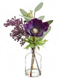 4.3 out of 5 stars. Purple Silk Anemone And Eucalyptus Vase Arrangement 9 25 Tall Weddingtableflowe Purple Flower Arrangements Small Flower Arrangements Bud Vases Arrangements