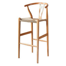 Wooden Wishbone Chair Bar Stool Hans Wegner Y Chair Solid Beech Wood Bar Furniture Modern Counter Height Tabouret De Bar Bois Mobilier De Bar Chaises D Appoint