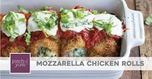 Baked Mozzarella Chicken Rolls Recipe Pinch Of Yum