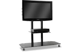 Meuble Tv Electronic Star Electronic Star Support Tv Pied Verre Amp Aluminium Roulettes Noir Darty