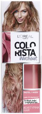 It's a temporary version (it washes out in one wash!) of a stylist favorite that applies just like dry shampoo. Loreal Paris Colorista Washout Washout Dirtypinkhair Lyko Com