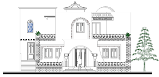 Traditional wooden cladding on houses in. Front Elevation View Of Modern Design Bungalow Dwg File Cadbull