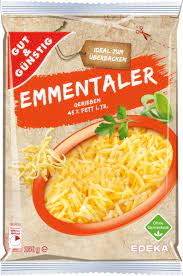 Die packung enthält außer 5 scheiben emmentaler käse, mehrere scheiben käse eines billigprodukts. Gut Gunstig Emmentaler 45 Fett I Tr Gerieben Von Edeka