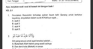 Dengan menyebut nama allah yang maha pengasih lagi maha penyayang. Soal Penilaian Mapel Pai Dan Bp Kelas 6 Semester 1 Sekolahdasar Net