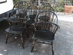 Set Of 10 Black Windsor Chairs Restored Painted And Distressed By K Antiques Etc Set Consists Of 8 Vintage Made In Yug Windsor Chair Chair Nichols And Stone