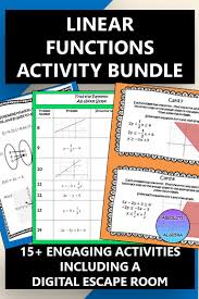 Linear Functions Activity Bundle Including A Digital Escape Room Linear Function Linear Functions Activity Algebra