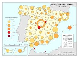 Mapa De Inmigracion Media Interior 2011 2014 Espana Mapas Geografia E Historia Movimientos Migratorios