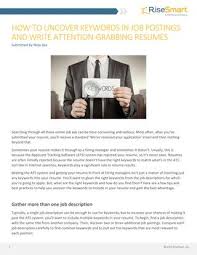 how to uncover keywords in job postings