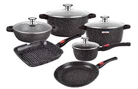 cflagrant batterie de cuisine facon pierre 16 pieces tous feux dont induction sans pfoa cui cuisson sans matiere grasse batterie de cuisine materiel de cuisine