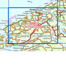 Kristiansund is built on four main islands, with many smaller islands. Kristiansund Nationale Kartenserie 1 50 000 Wasserdicht Norwegen Vergrossert Kartenladen