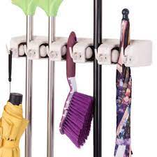 X 2.25 x 2.75 in. Costway Mop Holder Hanger 5 Position Home Kitchen Storage Broom Organizer Wall Mounted Walmart Com Walmart Com