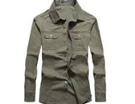 Camisa militar de manga larga para hombre, estilo militar ...