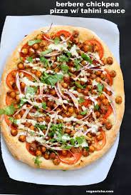 Ethiopian Berbere Chickpea Pizza With Tahini Garlic Dressing Use Tahini Dressing Or Vegan Ranch Vegan Soyfree Nut Free Vegan Pizza Recipe Ethiopian Food Food