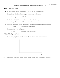 When referring to gases, this constant is referred to as r, the ideal gas constant. Https Scilearn Sydney Edu Au Fychemistry Tutorial Assignments Chem1901 Ws8 Pdf