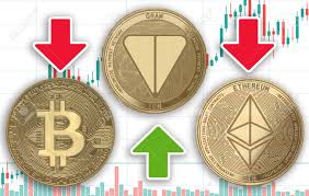 Gold Coins Cryptocurrency Gram Ethereum Bitcoin On The Background