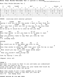 Love Song Lyrics For More Than Words Extreme Ver 2 With Chords For Ukulele Guitar Banjo Etc Lyrics And Chords Guitar Lessons Guitar Lessons For Beginners