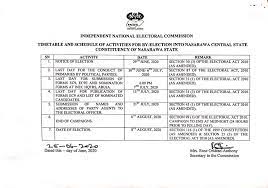 As the threat of a third wave of covid infections looms, sa's electoral commission is soldiering on to deliver local government elections later this year. Timetable And Schedule Of Activities For By Election Into Nasarawa Central State Constituency Of Nasarawa State Inec Nigeria
