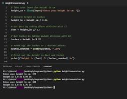 There are 0.393701 inches in a centimeter, so to convert 170 cm to inches only, we did this Write A Python Program That Asks For Your Height In Cm And Then Converts Your Height To Feet And Brainly In