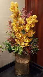 Cymbidium Orchid Arrangement Orchid Flower Arrangements Church Flower Arrangements Tall Flower Arrangements