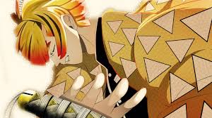 Please choose one of the options below: Demon Slayer Zenitsu Agatsuma With Yellow Hair And Wearing Yellow Dress Having Sword 4k Hd Anime Wallpapers Hd Wallpapers Id 40127