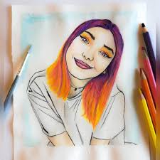 jancucik❤️ Maľovanie akvarelovými farbami portrét mojej obľúbenej  youtuberky.🎨 Snažila som sa ju vystihnúť čo najviac aby sa podobala. Na  práci sa mi páčilo najviac jej farebné vlasy ktoré majú úžasnú farbu. Sú