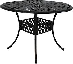 And the umbrella hole on the dining table makes it very convenient to use the umbrella on sunny or rainy days. Buy Sunnydaze Round Patio Dining Table Outdoor Durable Cast Aluminum Construction Decorative Crossweave Design Outside Patio Furniture With Umbrella Hole Perfect For Porch Or Poolside 41 Inch Online In Vietnam B07f3gy9fs
